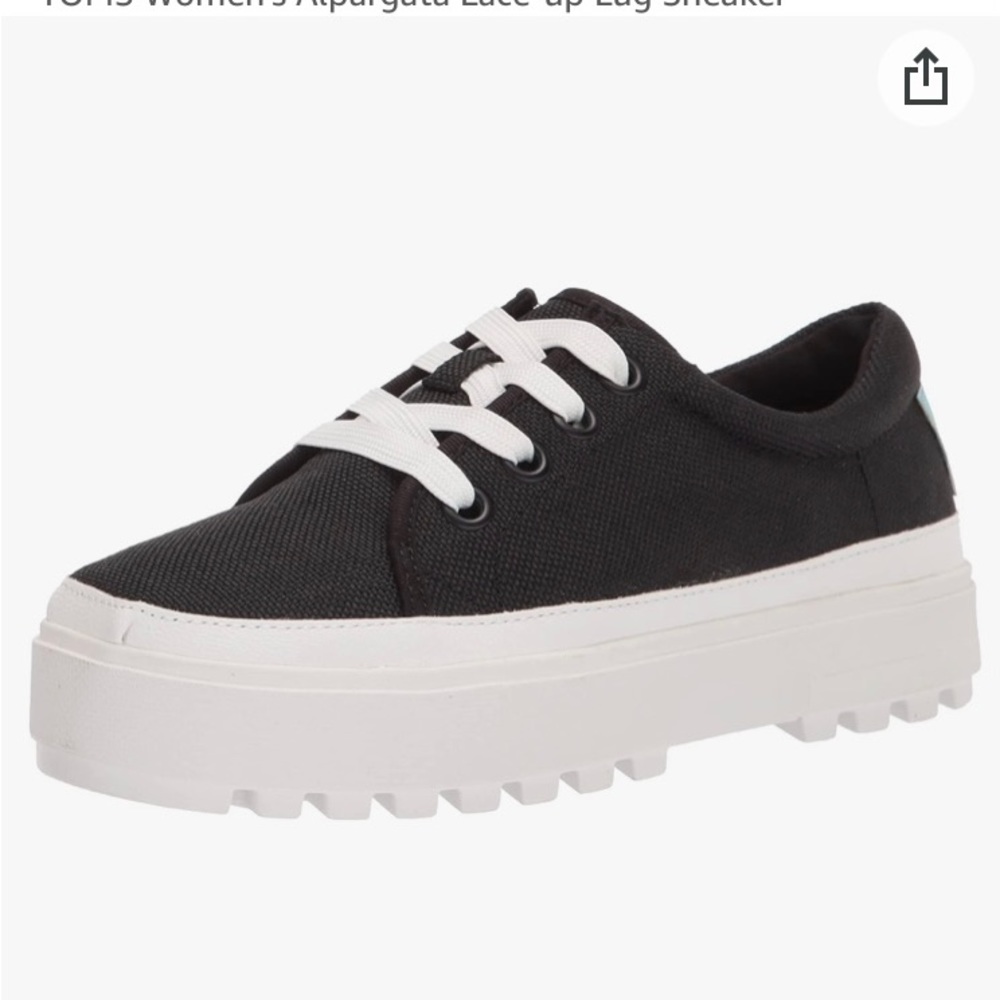 TOMS Women's Alpargata Lace-up Lug Sneaker Size 11 Black